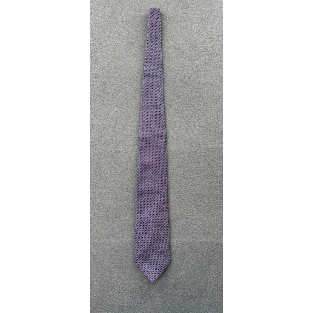Brioni Silk Necktie Mens 3.5" Purple Blue Geometric Medallion Italy Office Wear - Picture 5 of 7